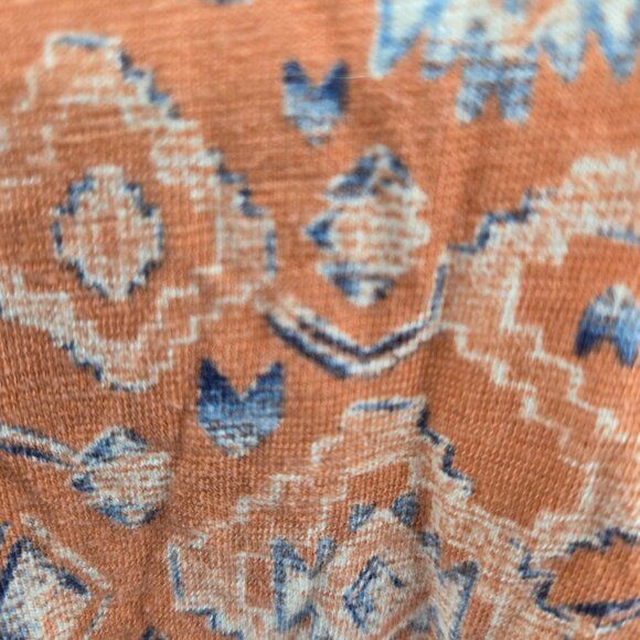 Canyon Retreat Orange Blue Southwest Design Short-Sleeved Top Size 2X - Picture 4 of 8